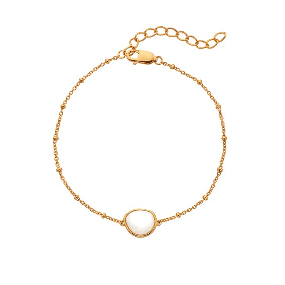 Hot Diamonds X Gold Edit Calm 18ct Gold Plated Mother Of Pearl Bracelet