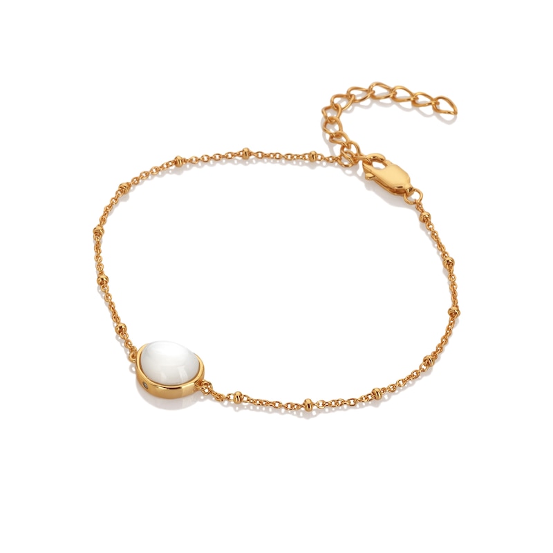 Main Image 2 of Hot Diamonds X Gold Edit Calm 18ct Gold Plated Mother Of Pearl Bracelet