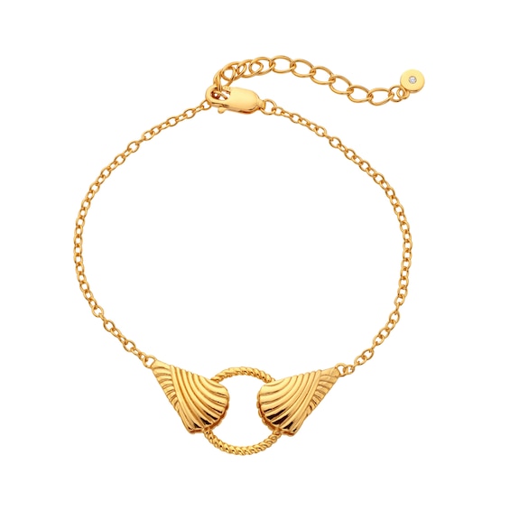 Hot Diamonds X Golden Edit Paris 18ct Gold Plated Shell Bracelet