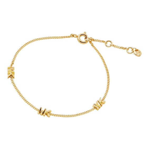 Michael Kors Women's 14ct Gold Plated Sterling Silver Station Bracelet
