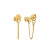 Thumbnail Image 1 of Michael Kors Ladies' 14ct Gold Plated Sterling Silver Front to Back Chain Stud Earrings