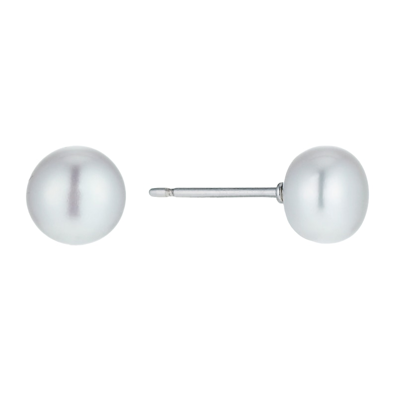 Sterling Silver Cultured Freshwater Pearl 6mm Stud Earrings