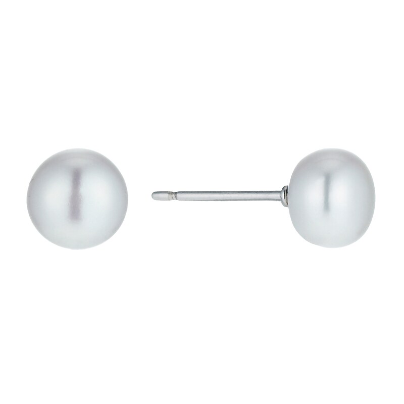 Main Image 1 of Sterling Silver Cultured Freshwater Pearl 6mm Stud Earrings