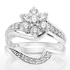 Thumbnail Image 1 of Perfect Fit 9ct White Gold 1ct Diamond Flower Cluster Bridal Set