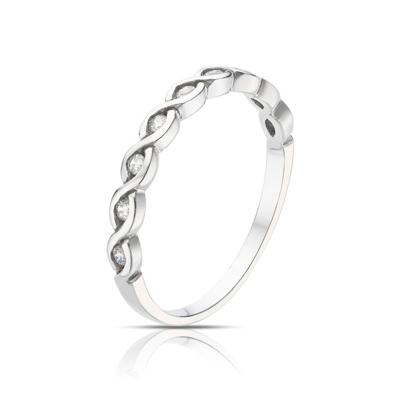 Main Image 2 of Sterling Silver & Cubic Zirconia Ring Size N