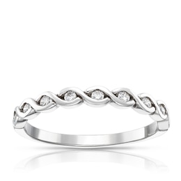 Sterling Silver & Cubic Zirconia Ring Size P