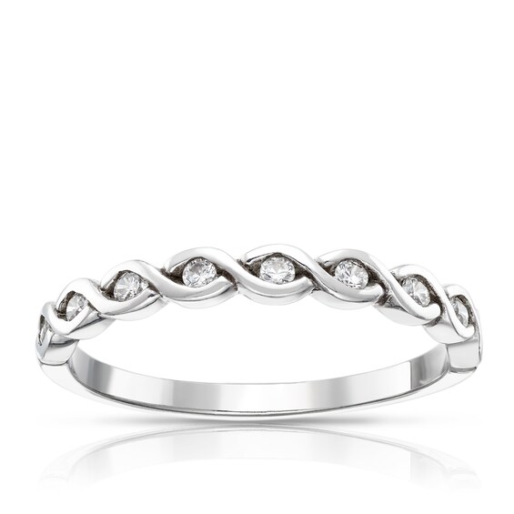 Sterling Silver & Cubic Zirconia Ring Size P