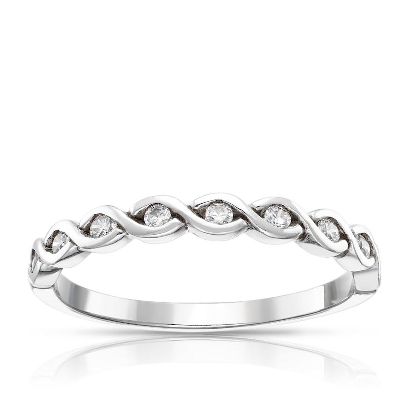 Main Image 1 of Sterling Silver & Cubic Zirconia Ring Size P