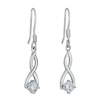 Thumbnail Image 1 of Sterling Silver & Cubic Zirconia Figure of 8 Drop Earrings