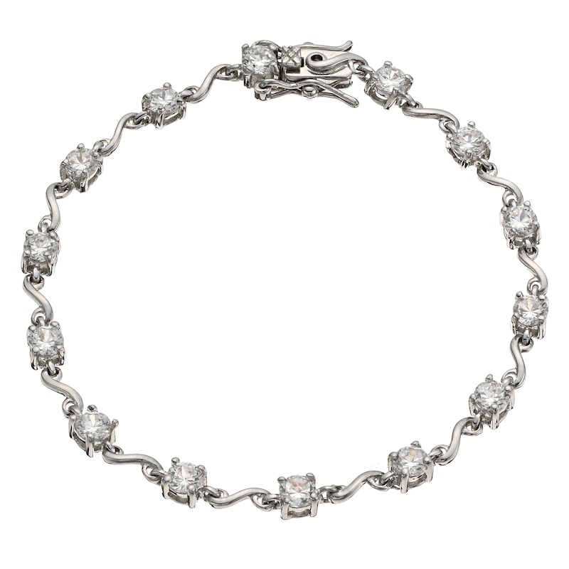 Main Image 1 of Sterling Silver & Cubic Zirconia Bracelet
