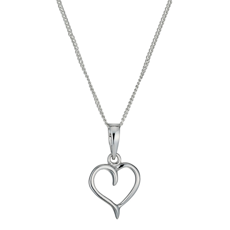 Sterling Silver Heart Pendant Necklace H.Samuel