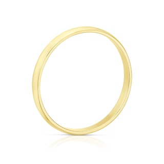 9ct Yellow Gold 2mm Heavy D Shape Ring | H.Samuel