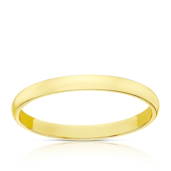 9ct Yellow Gold 2mm Extra Heavy D Shape Ring