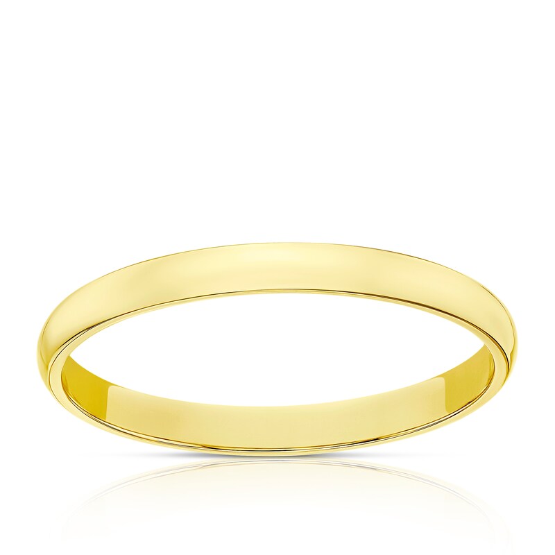 9ct Yellow Gold 2mm Extra Heavy D Shape Ring