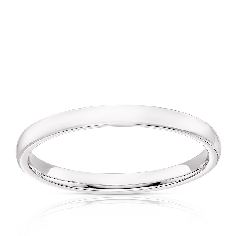 Main Image 1 of 9ct White Gold 2mm Super Heavy Court Ring