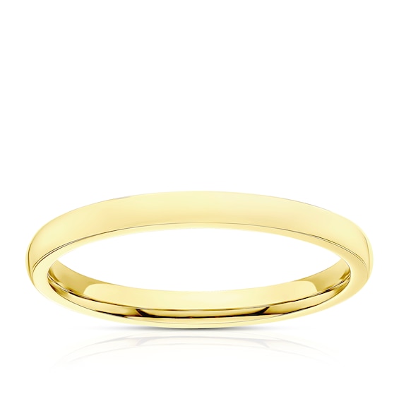 9ct Yellow Gold 2mm Super Heavy Court Ring