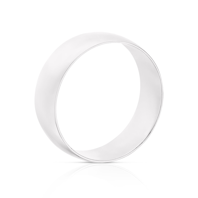Main Image 2 of 9ct White Gold 7mm Heavy D Shape Ring