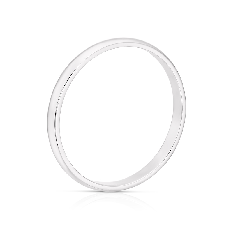 Main Image 3 of 18ct White Gold 2mm Heavy D Shape Ring
