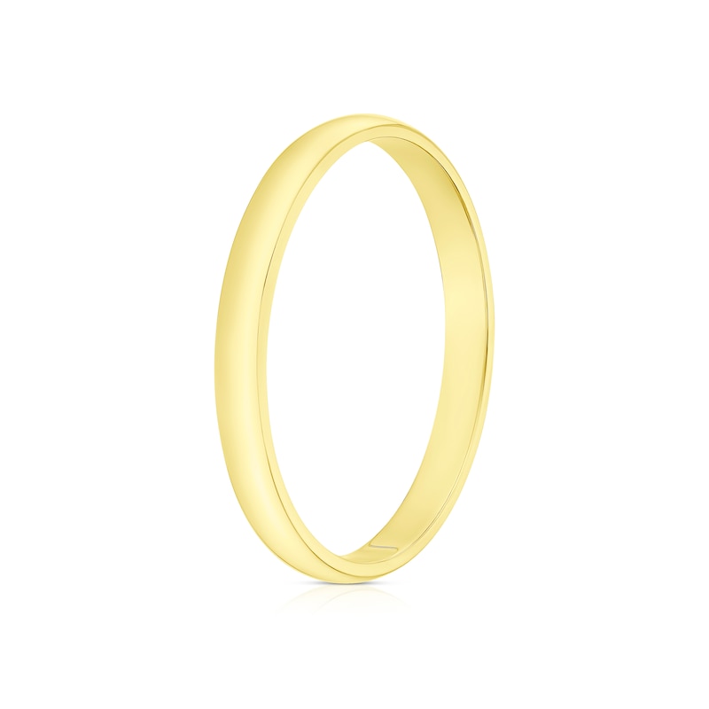 18ct Yellow Gold 2mm Heavy D Shape Ring