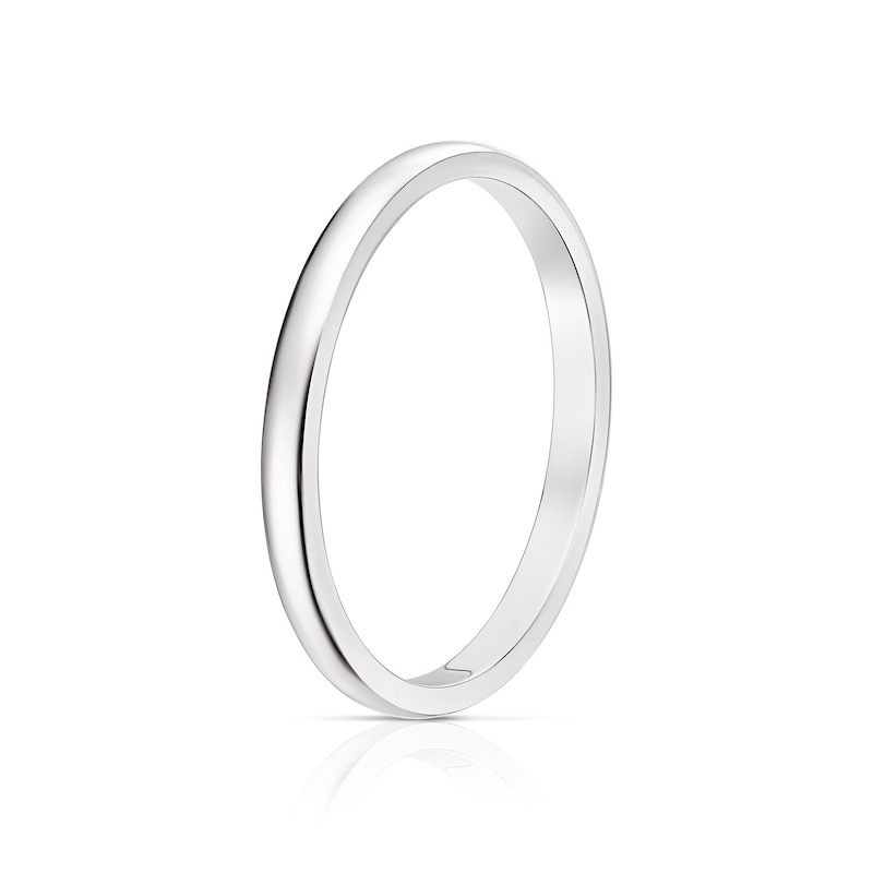 18ct White Gold 2mm Extra Heavy D Shape Ring