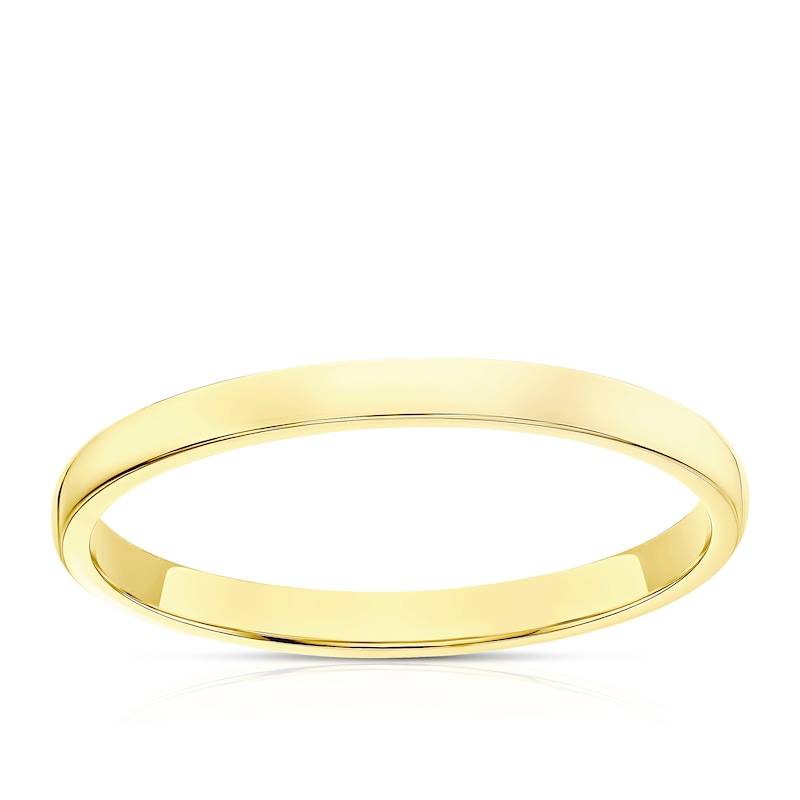 18ct Yellow Gold 2mm Extra Heavy D Shape Ring
