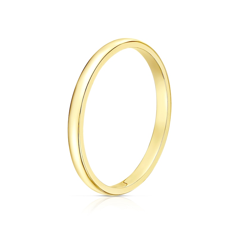 18ct Yellow Gold 2mm Extra Heavy D Shape Ring