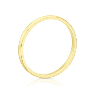 18ct Yellow Gold 2mm Extra Heavy D Shape Ring | H.Samuel