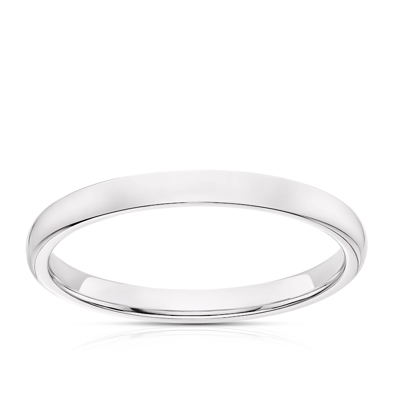 18ct White Gold 2mm Super Heavy Court Ring