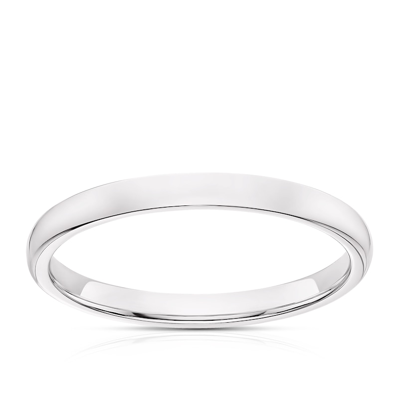 Main Image 1 of 18ct White Gold 2mm Super Heavy Court Ring