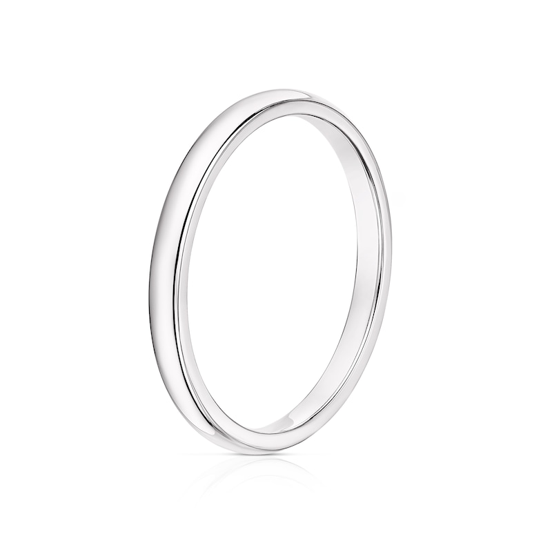 18ct White Gold 2mm Super Heavy Court Ring