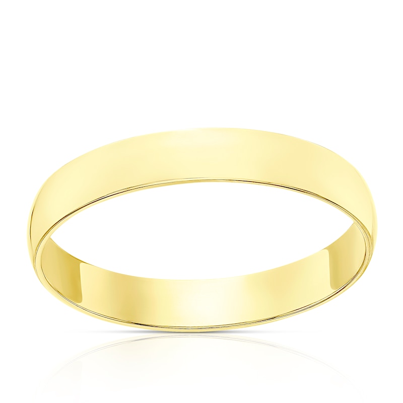 Main Image 1 of 18ct Yellow Gold 3mm Heavy D Shape Ring