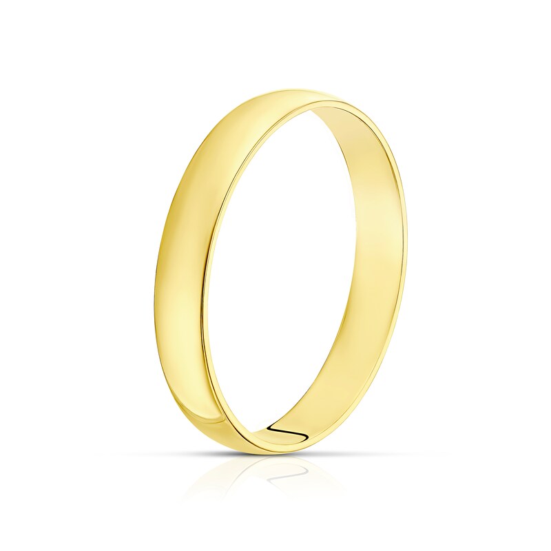 Main Image 2 of 18ct Yellow Gold 3mm Heavy D Shape Ring
