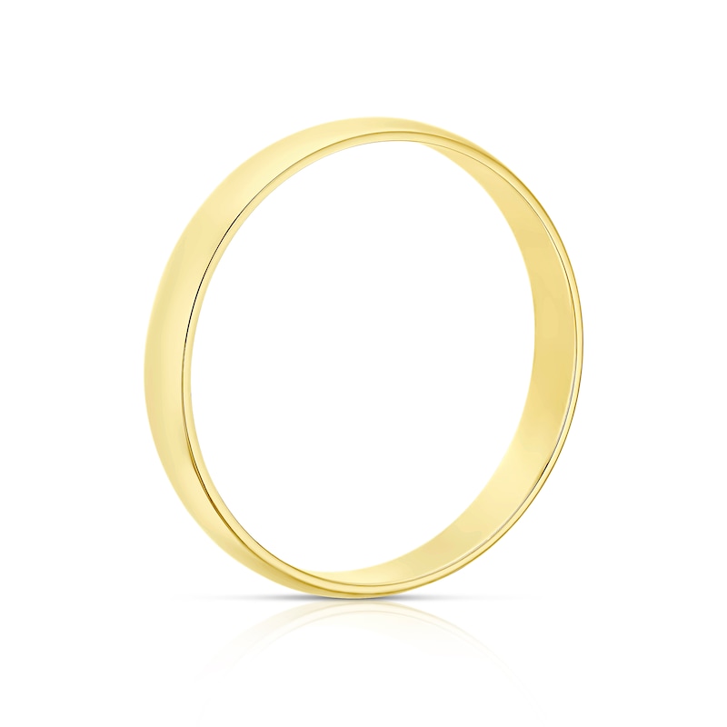 18ct Yellow Gold 3mm Heavy D Shape Ring