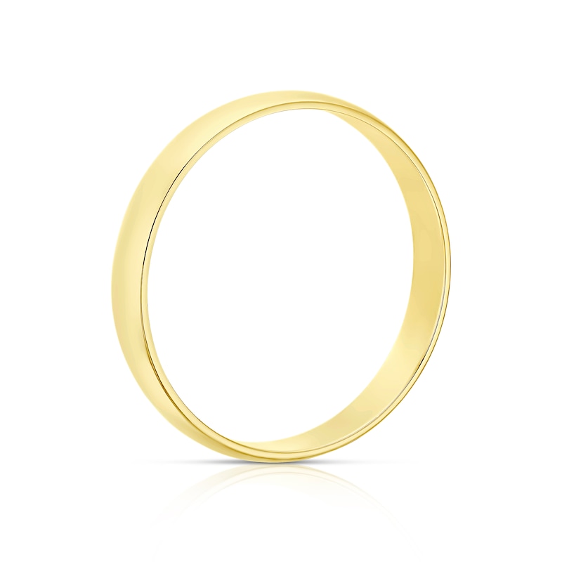 Main Image 3 of 18ct Yellow Gold 3mm Heavy D Shape Ring