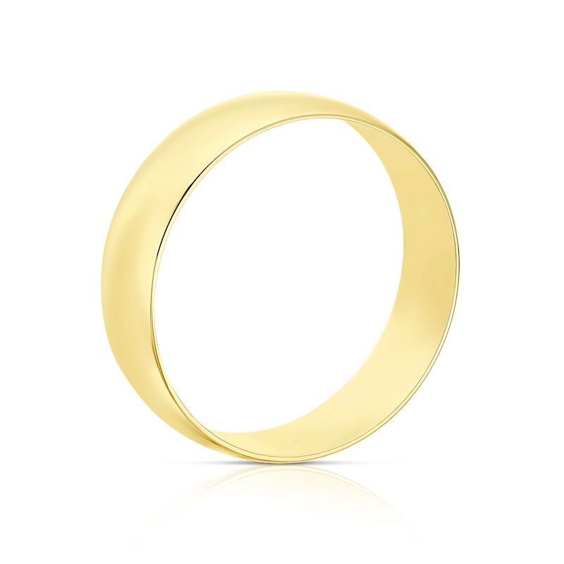 18ct Yellow Gold 6mm Heavy D Shape Ring