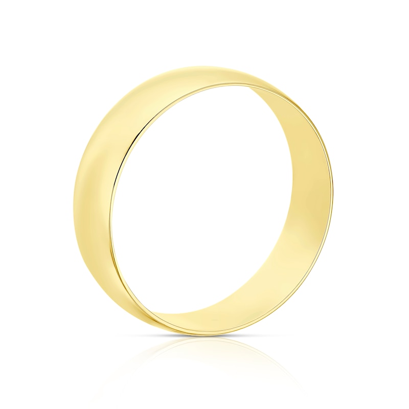 Main Image 2 of 18ct Yellow Gold 6mm Heavy D Shape Ring