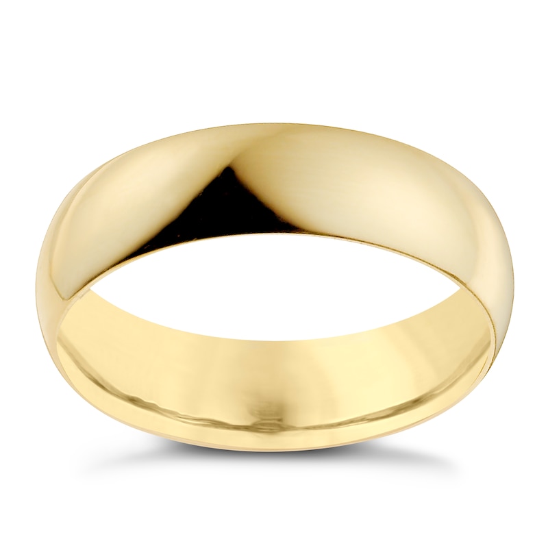 Main Image 1 of 18ct Yellow Gold 6mm Extra Heavy D Shape Ring