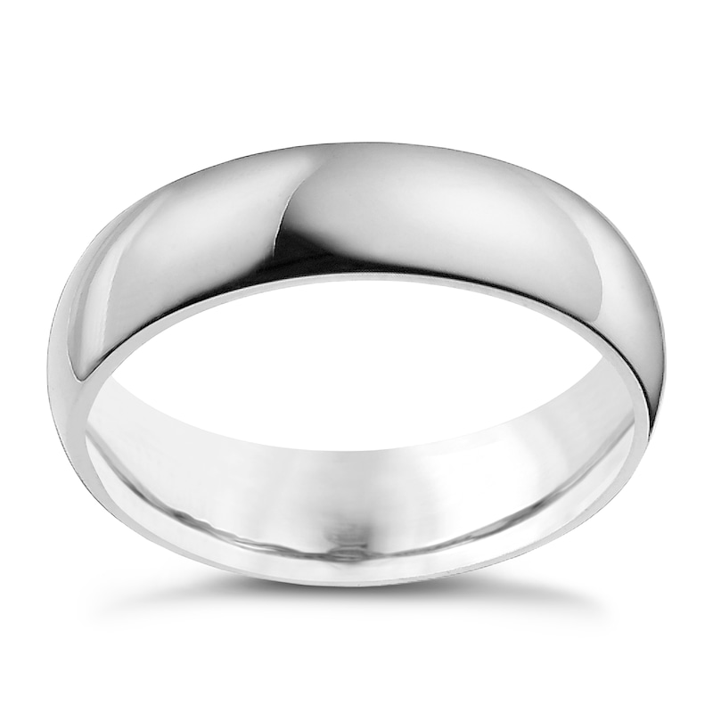 18ct White Gold 6mm Super Heavy Court Ring