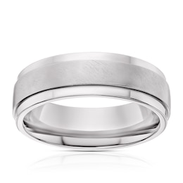 Men's Titanium Matt & Polished Ring
