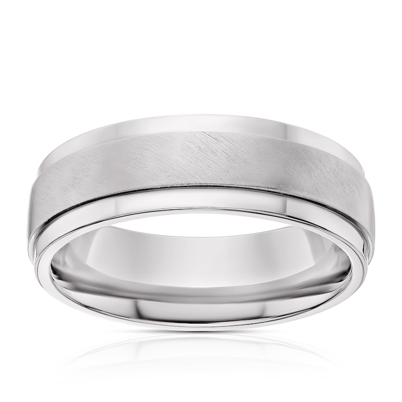 Main Image 1 of Titanium Men's Matt & Polished Ring