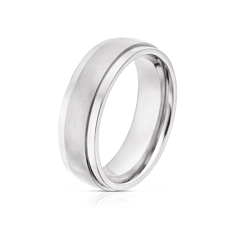 Main Image 2 of Titanium Men's Matt & Polished Ring