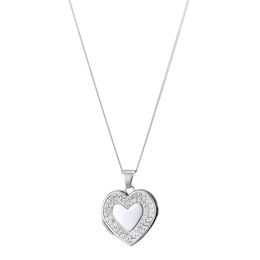 Sterling Silver Crystal Heart Locket