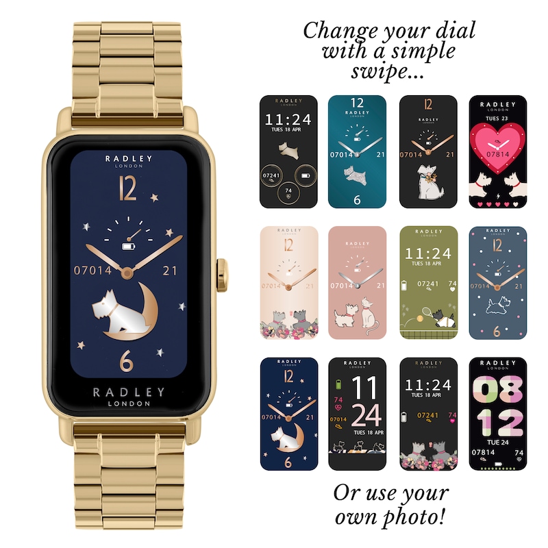 Main Image 4 of Radley Ladies Series 21 Stainless Steel Lozenge Pale Gold Tone Strap Smart Watch
