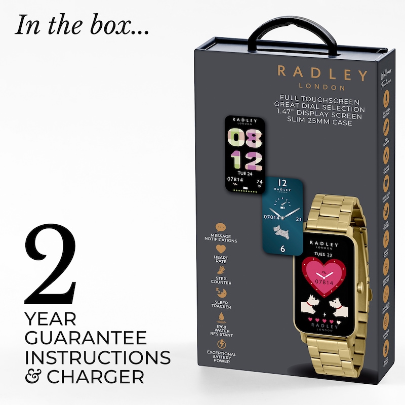 Main Image 6 of Radley Ladies Series 21 Stainless Steel Lozenge Pale Gold Tone Strap Smart Watch