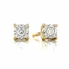 Thumbnail Image 3 of 9ct Yellow Gold Diamond Illusion Set Soltaire Stud Earrings